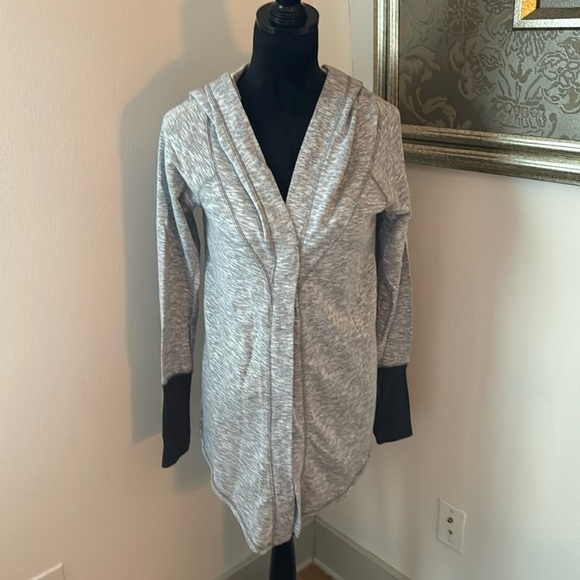 Z by Zella heather gray snap on buttons athleizure hoodie terry top jacket S - Picture 2 of 9